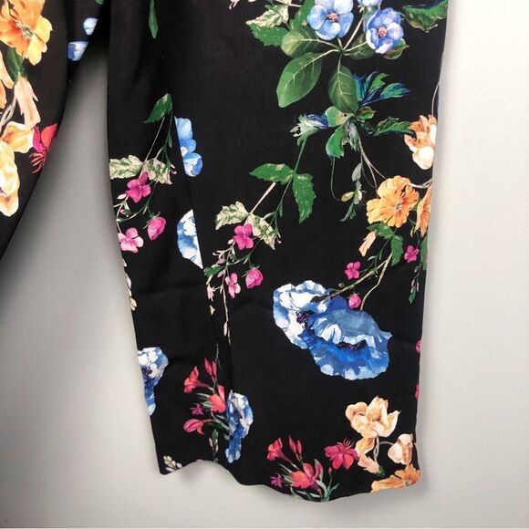 PARKER | Tommi Floral Flutter Sleeve Black Jumpsuit Cropped Women’s Size 6 - Picture 7 of 14